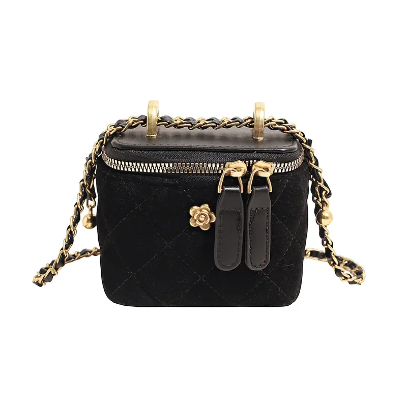Women Diamond Embroidery Satchel Box Brown 2025 - Image 8
