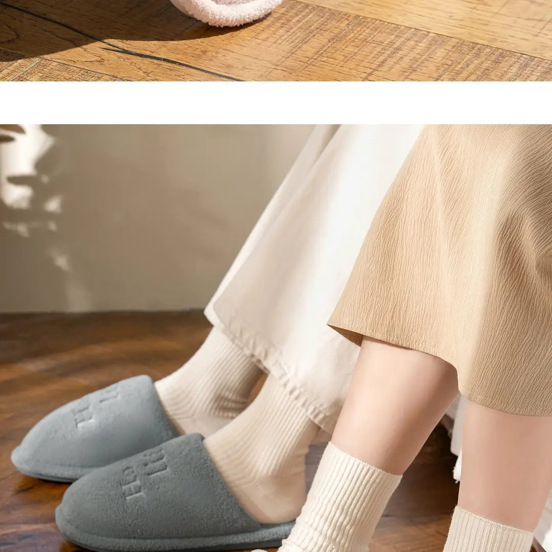 Winter Cotton Slippers for Women's Home Autumn and Winter High-Bottom Non-Slip Antibacterial Thickeneded Warm Plush Maternity Confinement Shoes for Home Use — feature 18
