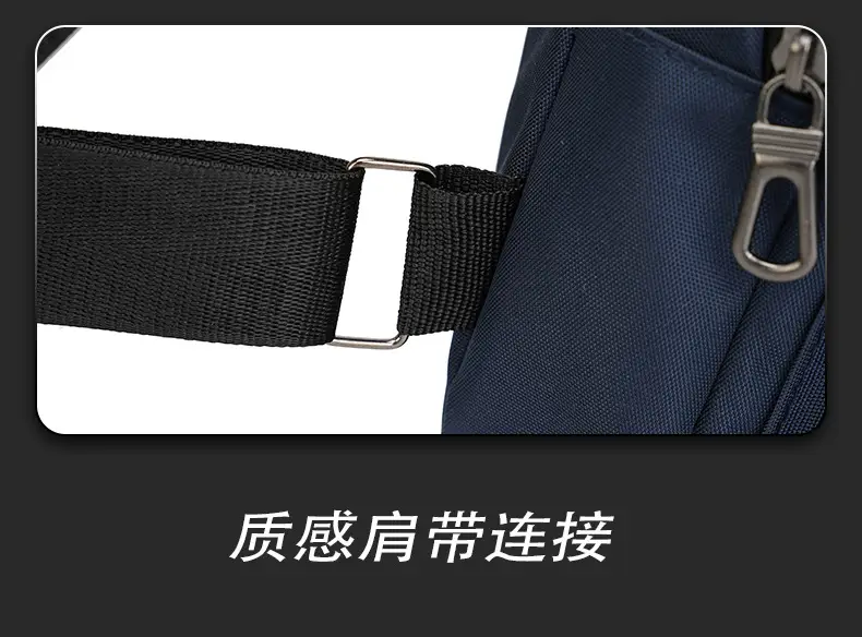 New Men's Oxford Cloth Chest Bag Blue Large Capacity Lightweight Commuter Shoulder Bag — feature 13