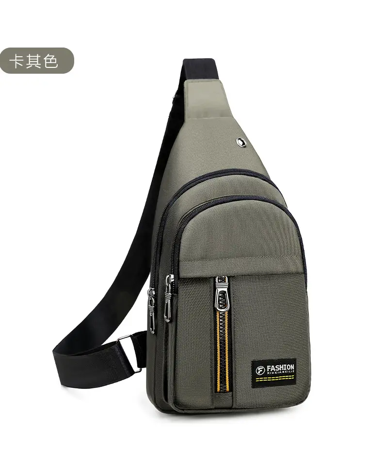 New Men's Oxford Cloth Chest Bag Blue Large Capacity Lightweight Commuter Shoulder Bag — feature 25