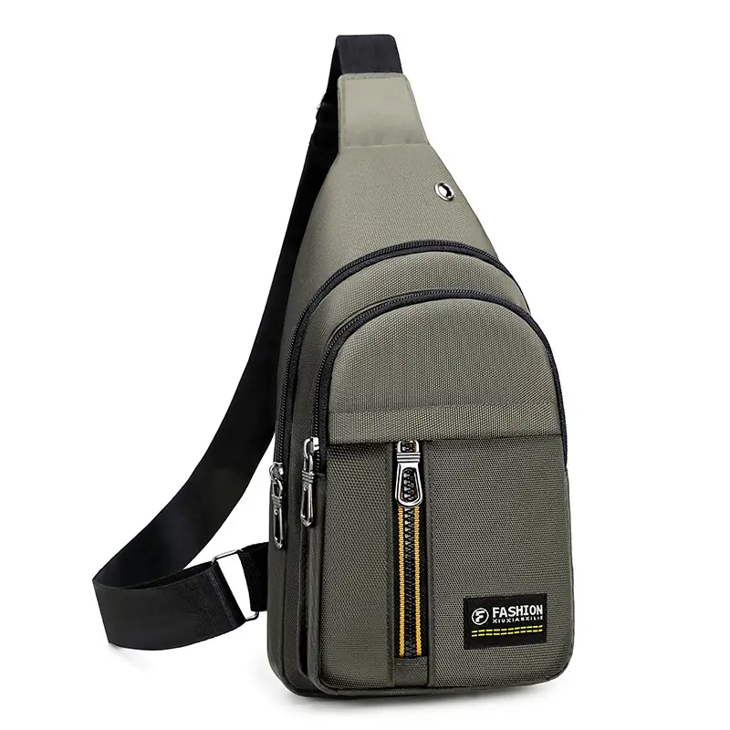 New Men's Oxford Cloth Chest Bag Blue Large Capacity Lightweight Commuter Shoulder Bag - Image 4