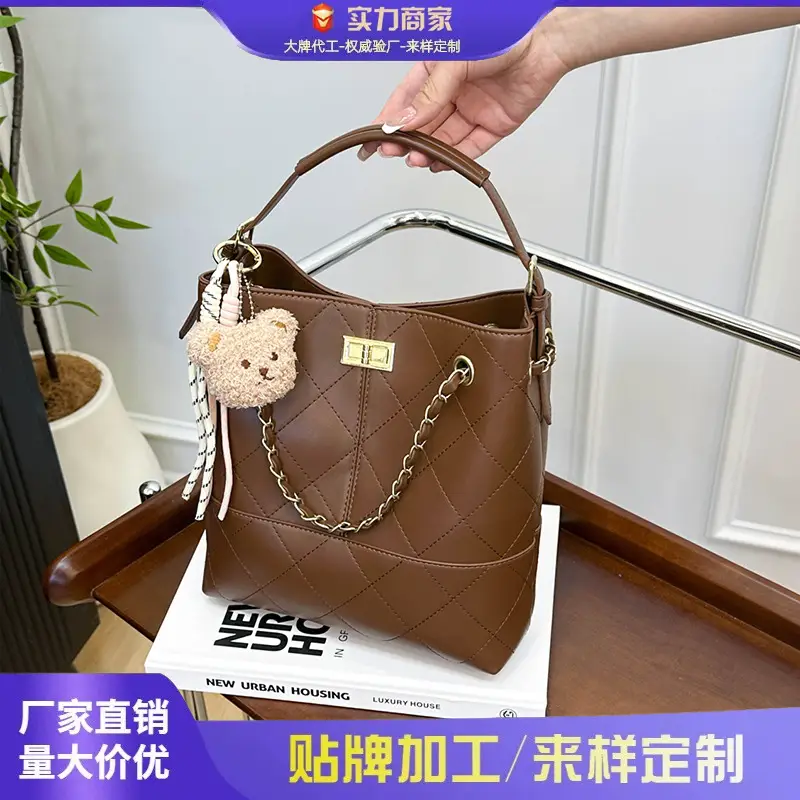 2025 Summer Chain Shoulder Bag Brown Large Capacity - Image 5