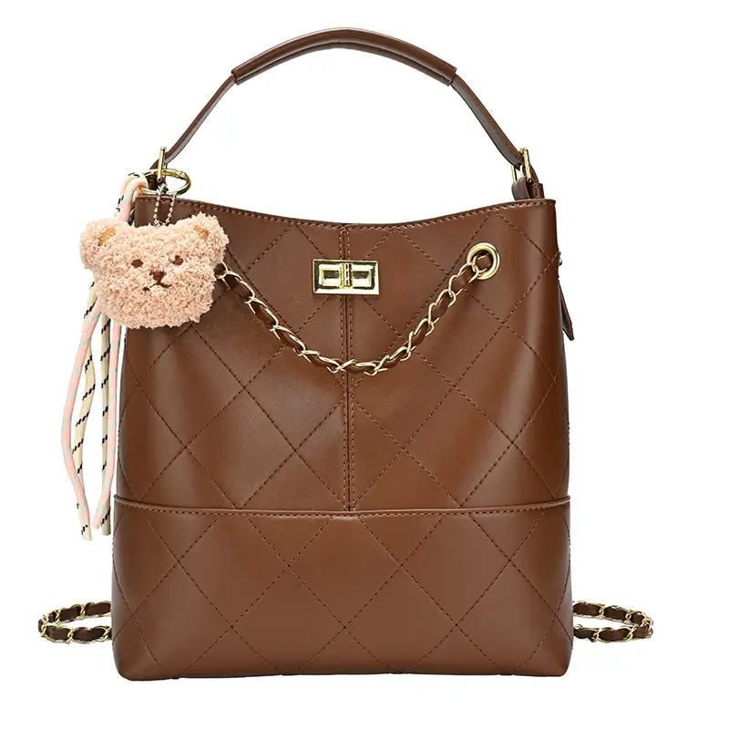2025 Summer Chain Shoulder Bag Brown Large Capacity - Image 4