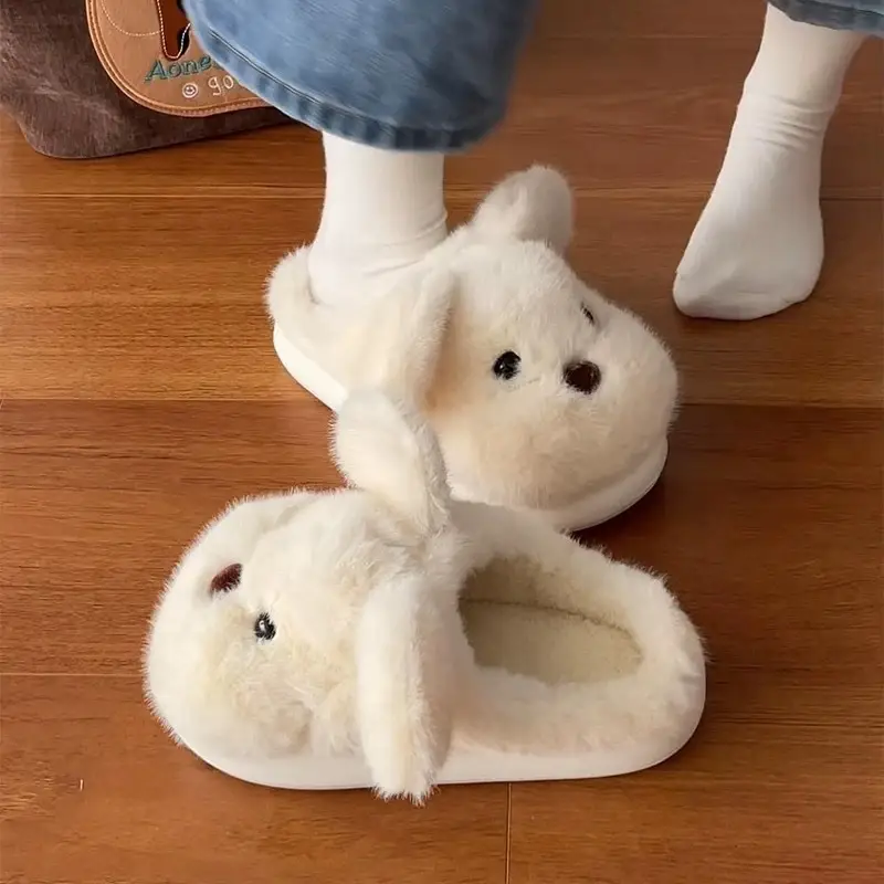 Puppy Furry Slip-On Shoes for Women Winter Warm Anti-Slip - Image 7