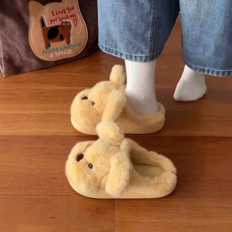 Puppy Furry Slip-On Shoes for Women Winter Warm Anti-Slip — feature 15