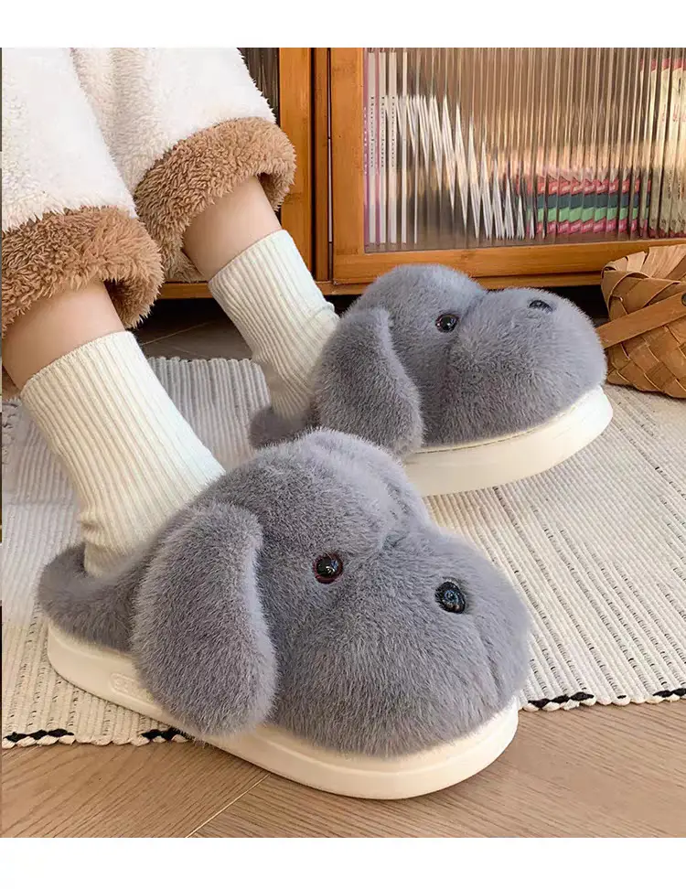 Puppy Furry Slip-On Shoes for Women Winter Warm Anti-Slip — feature 26