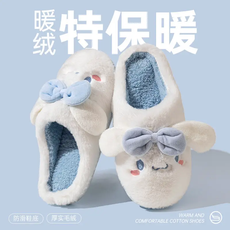 Women's Home Cotton Slippers for Autumn and Winter, Plush Cotton Shoes for Women, Men's Closed-Toe Slippers, Maternity Shoes, Women's Warm Shoes - Image 3