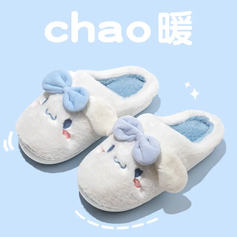 Women's Home Cotton Slippers for Autumn and Winter, Plush Cotton Shoes for Women, Men's Closed-Toe Slippers, Maternity Shoes, Women's Warm Shoes - Image 5