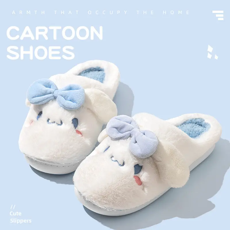 Women's Home Cotton Slippers for Autumn and Winter, Plush Cotton Shoes for Women, Men's Closed-Toe Slippers, Maternity Shoes, Women's Warm Shoes - Image 6