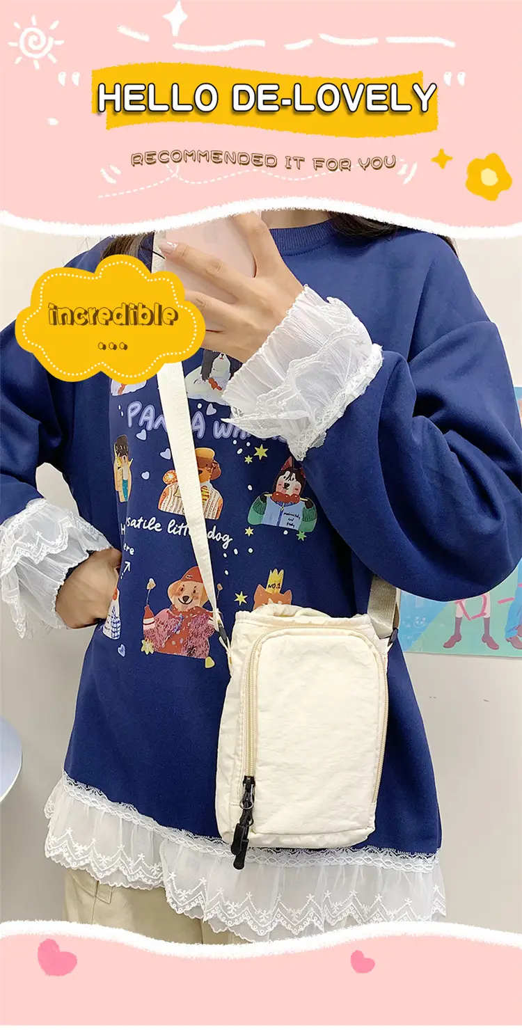 Black Cartoon Print Shoulder Bag for Girls — feature 11