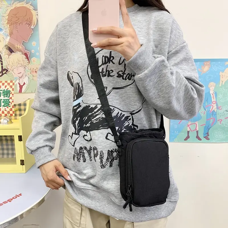 Black Cartoon Print Shoulder Bag for Girls — feature 37