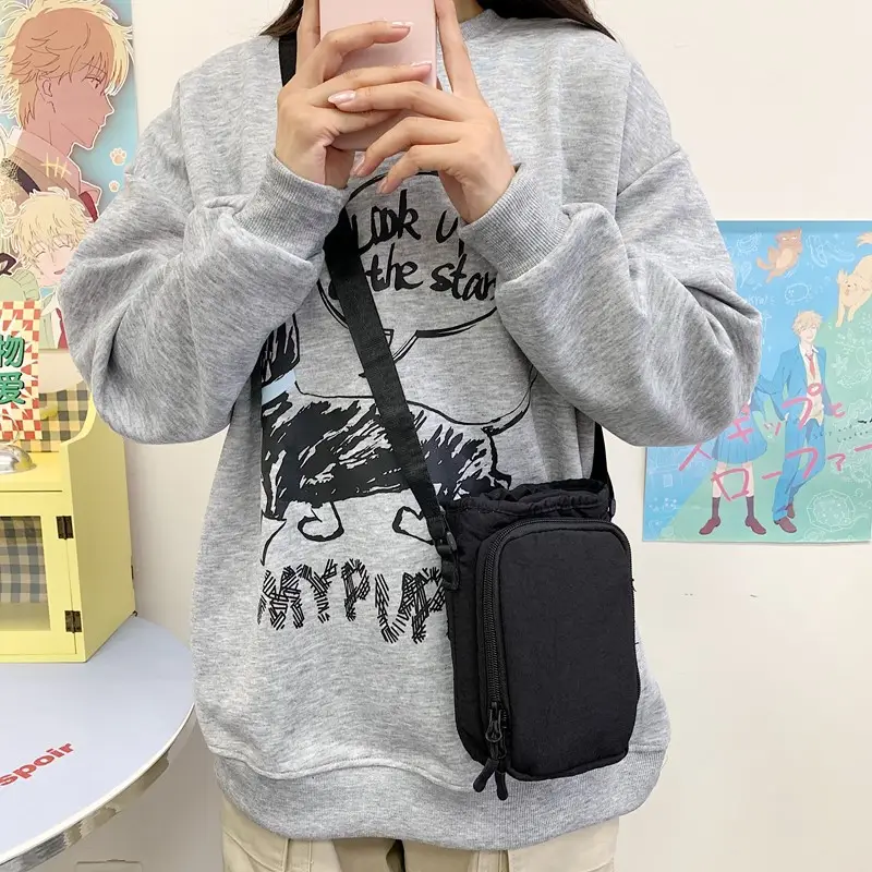 Black Cartoon Print Shoulder Bag for Girls — feature 38