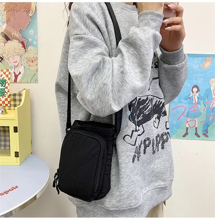 Black Cartoon Print Shoulder Bag for Girls — feature 9