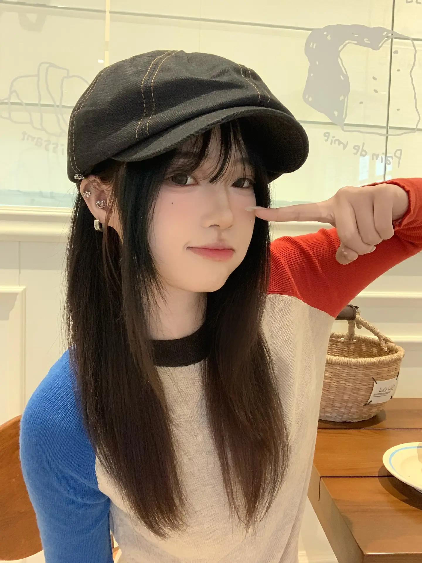 Women Denim Beret Face-Slimming Duckbill Cap Spring Autumn — feature 10
