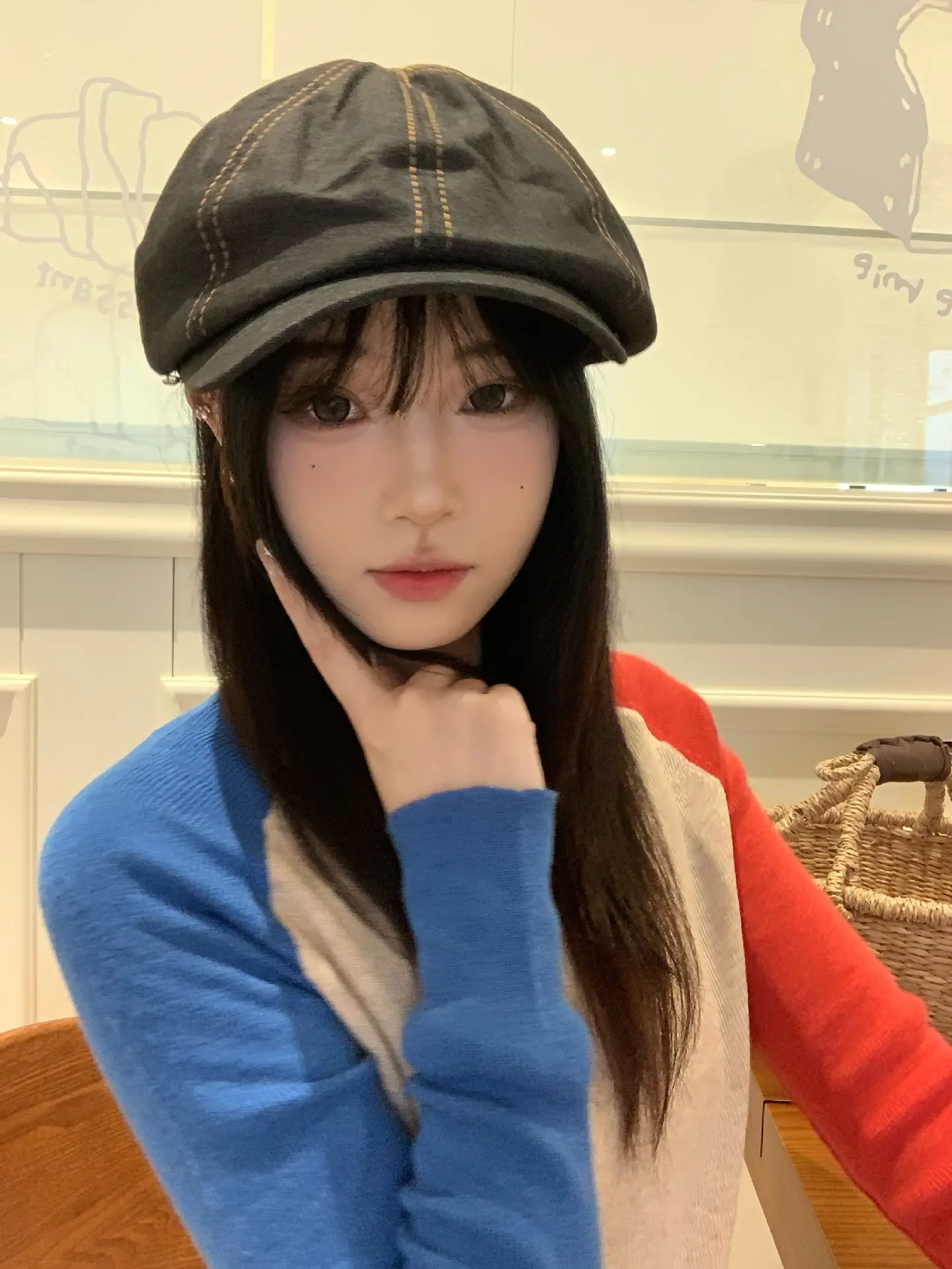 Women Denim Beret Face-Slimming Duckbill Cap Spring Autumn — feature 12