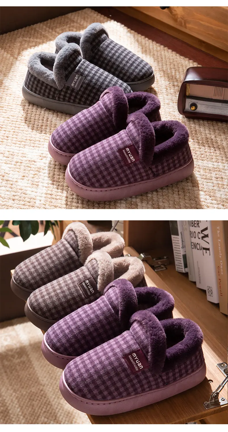 Middle-Aged and Elderly Men's Warm Cotton Slippers in Winter with Velvet for Home Use Thick-Soled Non-Slip Cotton Shoes for Women to Wear in Winter — feature 11