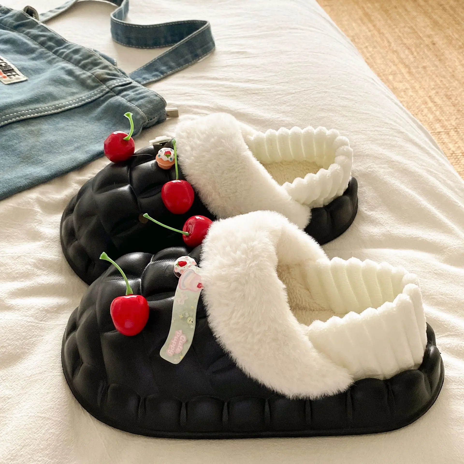 Warm Fleece Lined Cotton Slippers for Women Winter - Image 2