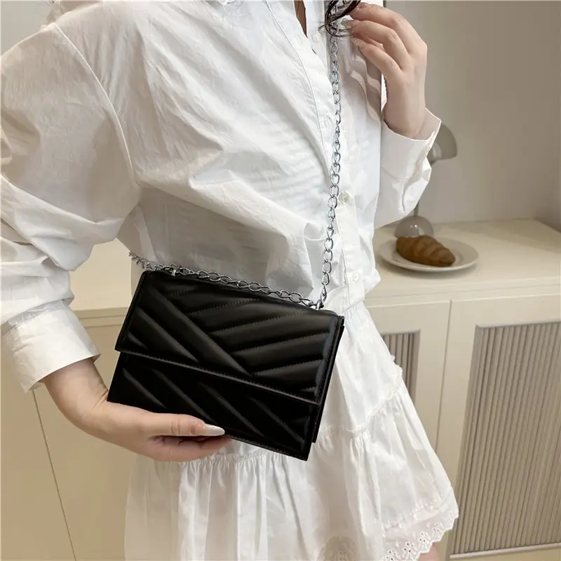 Beige Chain Crossbody Bag for Women - Image 7