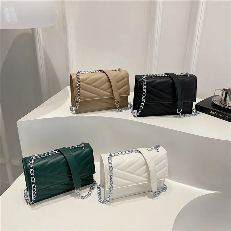 Beige Chain Crossbody Bag for Women - Image 8