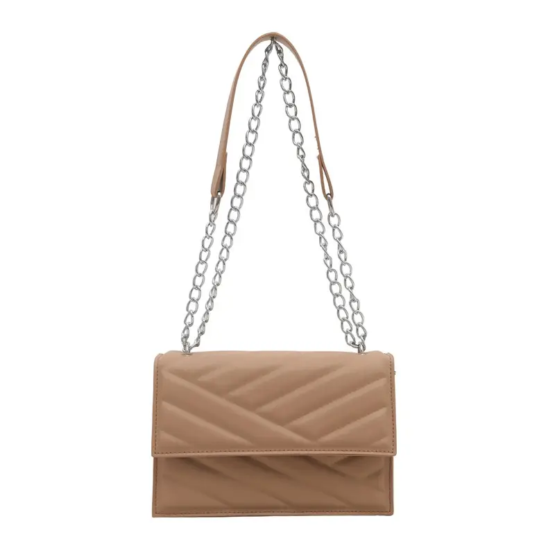 Beige Chain Crossbody Bag for Women - Image 4