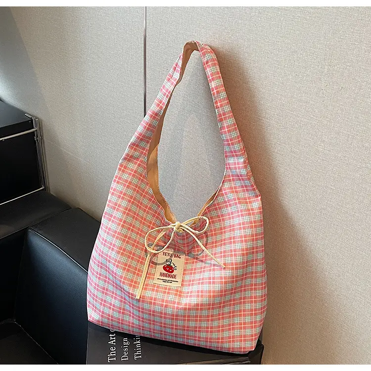 Korean Style Plaid Armpit Tote Bag 2025 Auto — feature 20