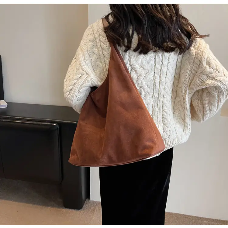 Retro Brown Soft Suede Bucket Bag for Women — feature 38