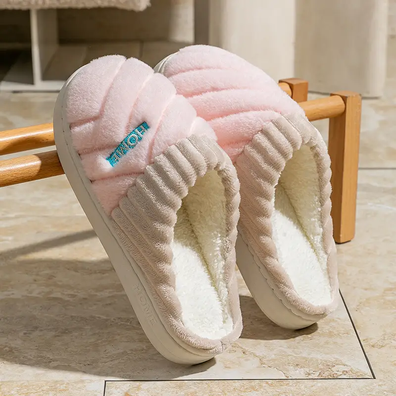 New Autumn and Winter Plush Slippers for Women, Plush Slippers for Home, Cotton Shoes, Non-Slip, Warm and Comfortable Home Slippers for Men - Image 10