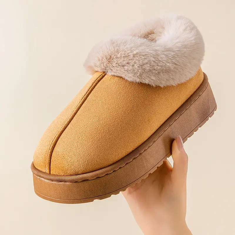 2025 Couple Cotton Slippers with Thick Soles for Men and Women, Non-Slip Indoor Winter Warm Fur Slippers Home Cotton Shoes - Image 9