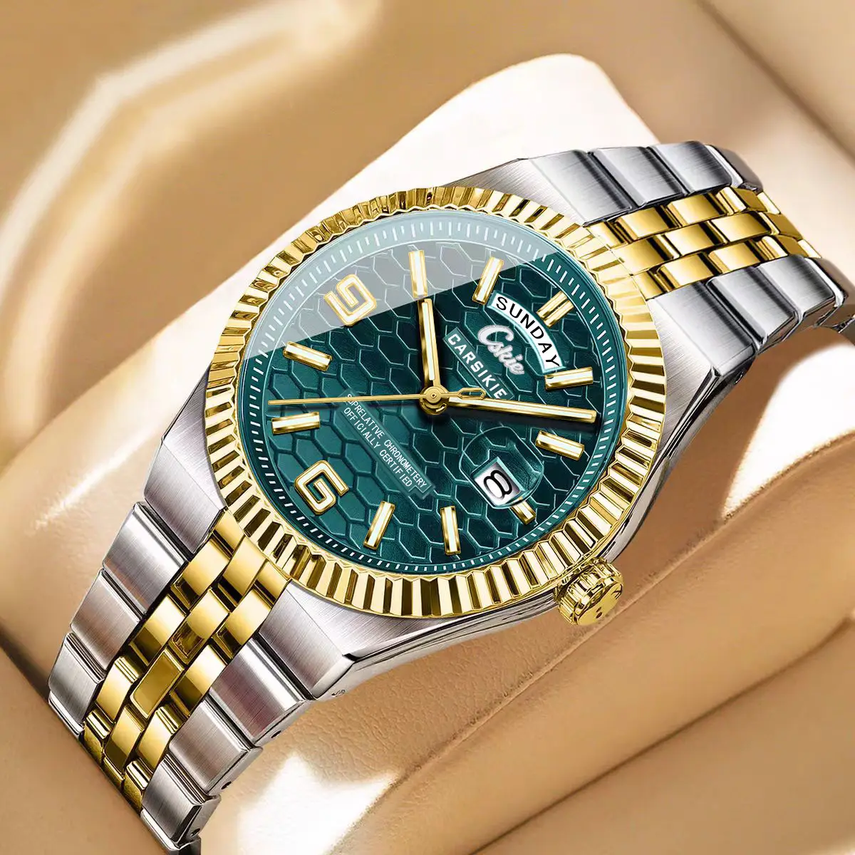 National Brand Stainless Steel Watch Blue Dial Waterproof Quartz - Image 11
