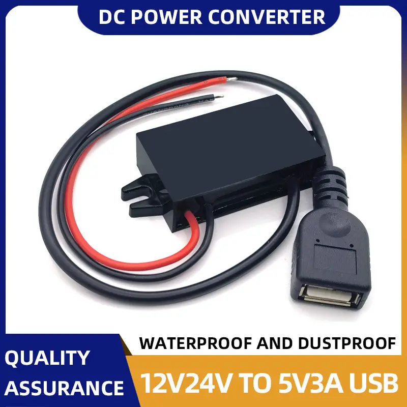 12V24V to 5VUSB Car Charger 12V3A Waterproof