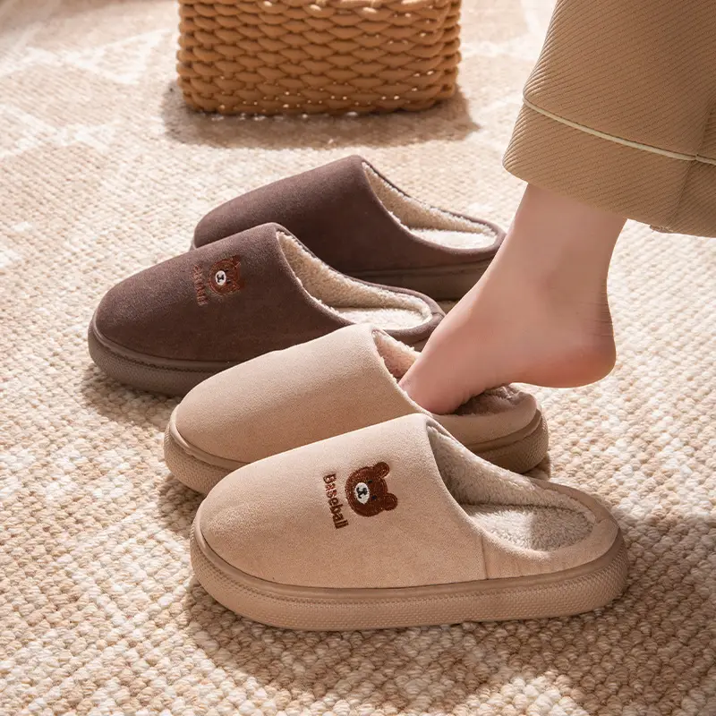 Cotton Slippers for Women, Autumn and Winter Indoor Home Non-Slip Warm Plush Postpartum Cotton Shoes, Couple Slippers, Men's Winter - Image 5