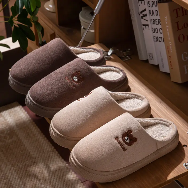 Cotton Slippers for Women, Autumn and Winter Indoor Home Non-Slip Warm Plush Postpartum Cotton Shoes, Couple Slippers, Men's Winter - Image 8