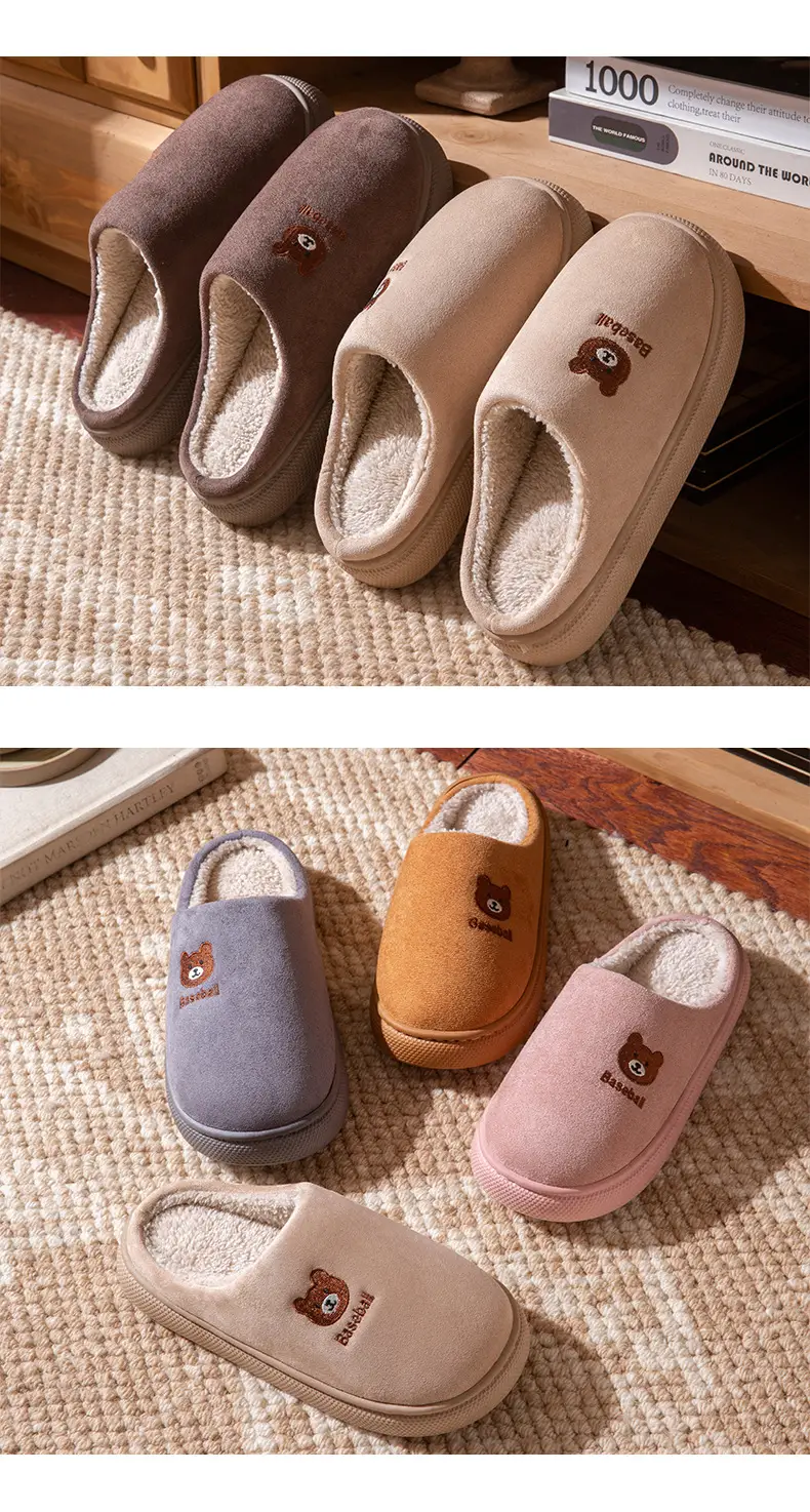Cotton Slippers for Women, Autumn and Winter Indoor Home Non-Slip Warm Plush Postpartum Cotton Shoes, Couple Slippers, Men's Winter — feature 8