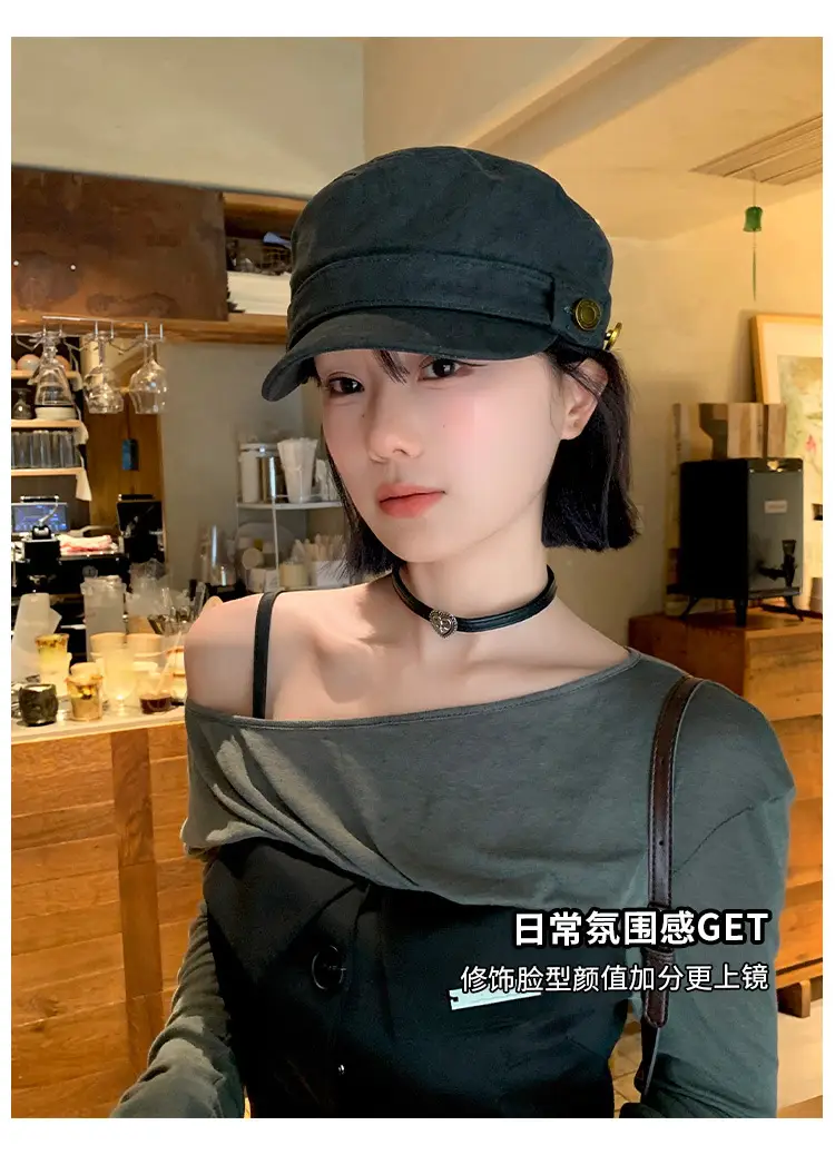 Women Flat Cap Berets 2025 Vintage Washed Duckbill Hat — feature 6