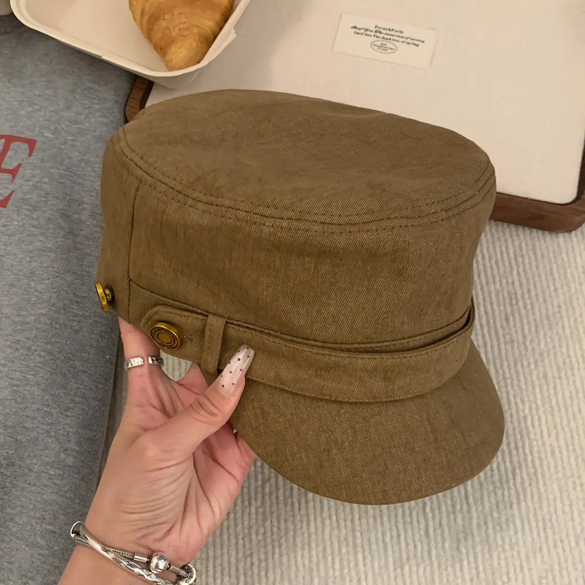 Women Flat Cap Berets 2025 Vintage Washed Duckbill Hat - Image 4