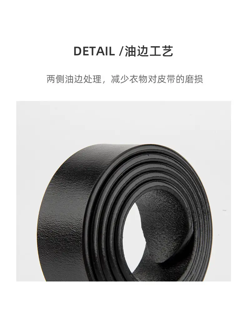 Women's Black Genuine Leather Belt Casual Gold Buckle — feature 7