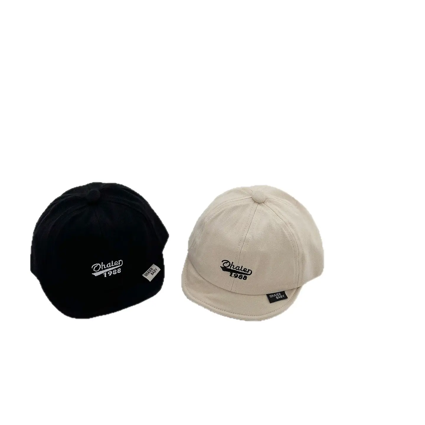 Baby Embroidered Autumn Hat for Girls Black - Image 9