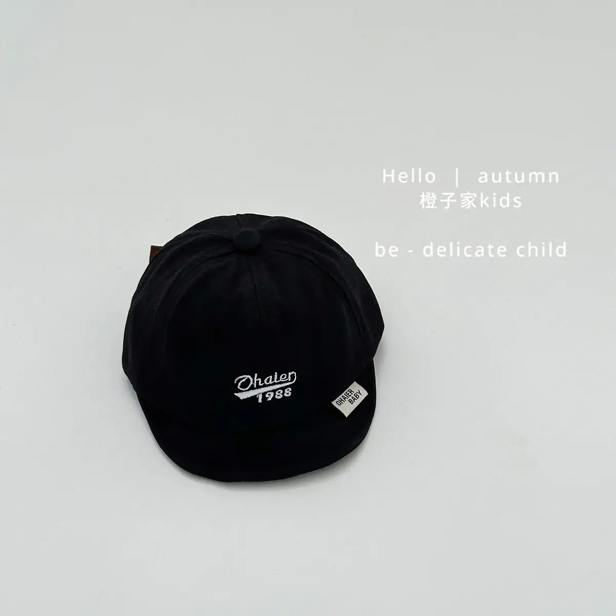 Baby Embroidered Autumn Hat for Girls Black — feature 10