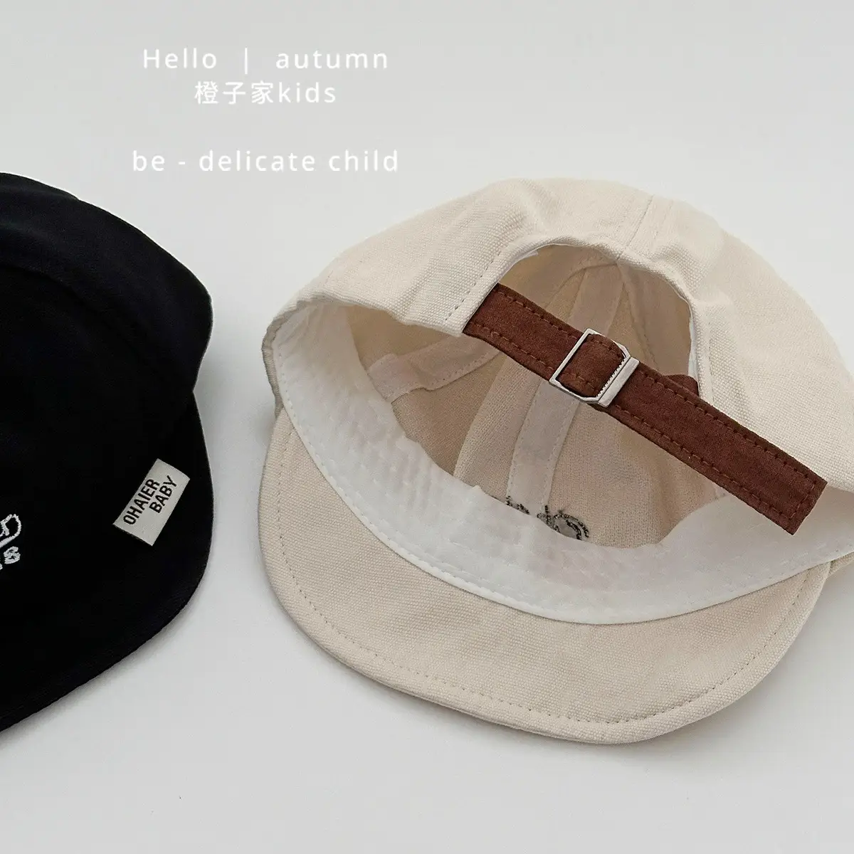 Baby Embroidered Autumn Hat for Girls Black — feature 5