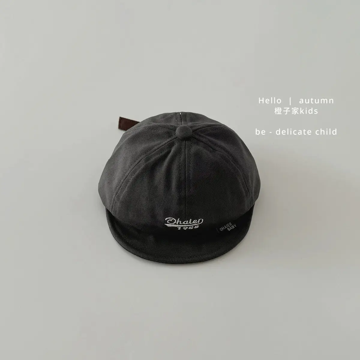 Baby Embroidered Autumn Hat for Girls Black — feature 8