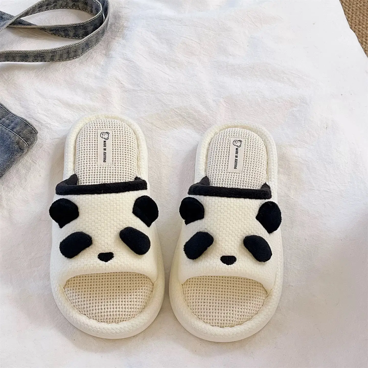 Cute Panda Cartoon Women White Slippers - Image 4