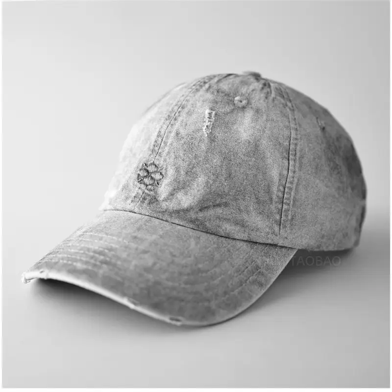 Gray Distressed Baseball Cap for Men Women - Image 6