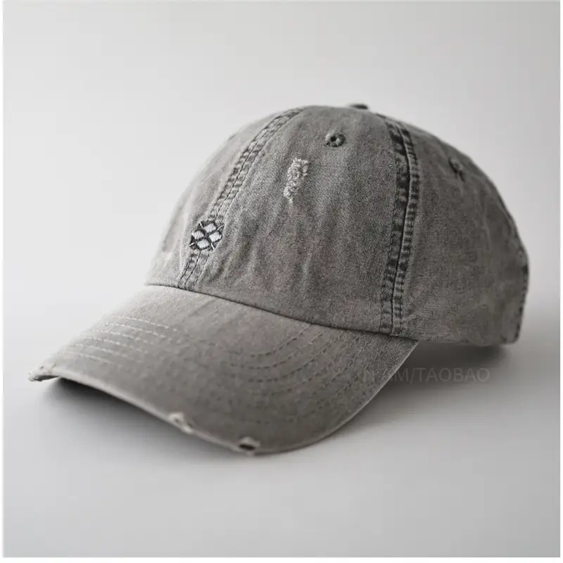 Gray Distressed Baseball Cap for Men Women - Image 7