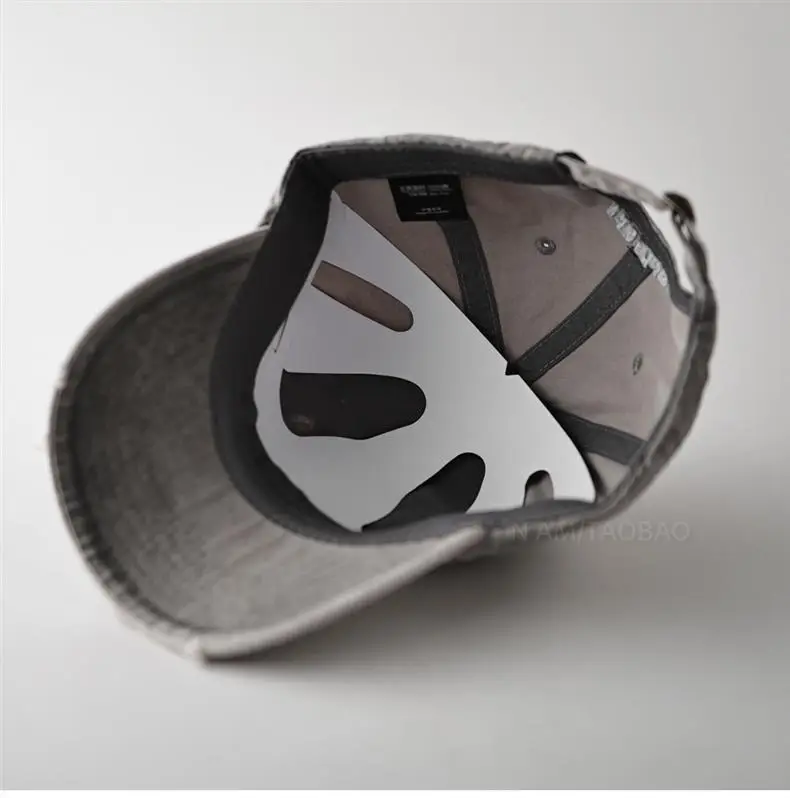 Gray Distressed Baseball Cap for Men Women — feature 13