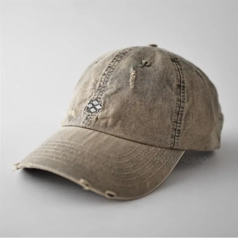 Gray Distressed Baseball Cap for Men Women — feature 4