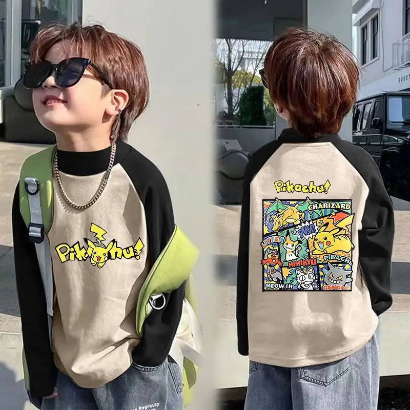 Boys Thermal Long Sleeve T-Shirt Gray Blue Raglan Back Design - Image 17