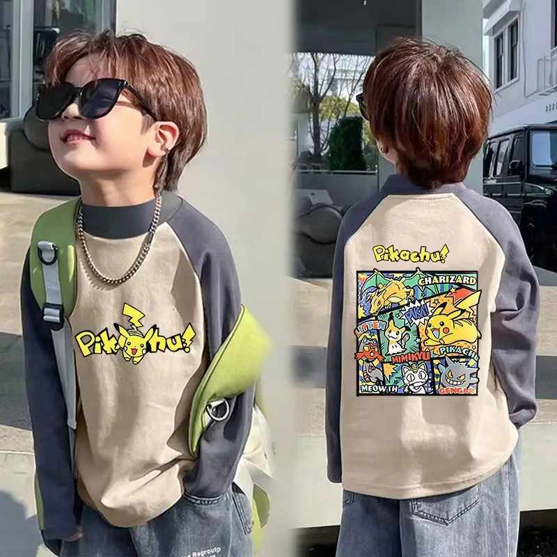 Boys Thermal Long Sleeve T-Shirt Gray Blue Raglan Back Design - Image 18