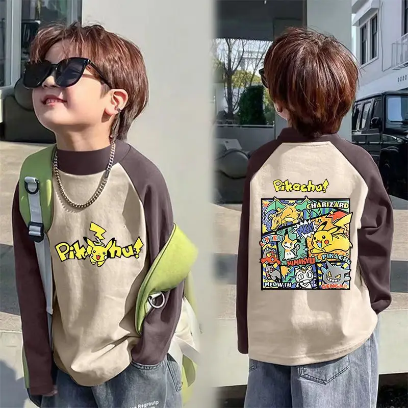 Boys Thermal Long Sleeve T-Shirt Gray Blue Raglan Back Design - Image 20