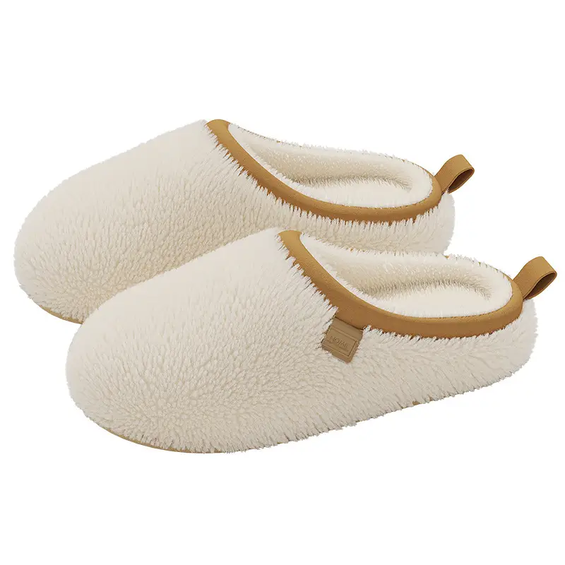 Household Cotton Slippers for Women in Winter for Couples Indoor Plush High-End Polar Fleece Indoor Non-Slip Furry Slippers for Men in Winter - Image 9