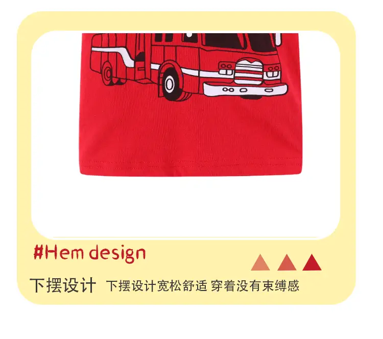 Little Boy Red Truck T-Shirt Shorts Set Summer Wear — feature 12